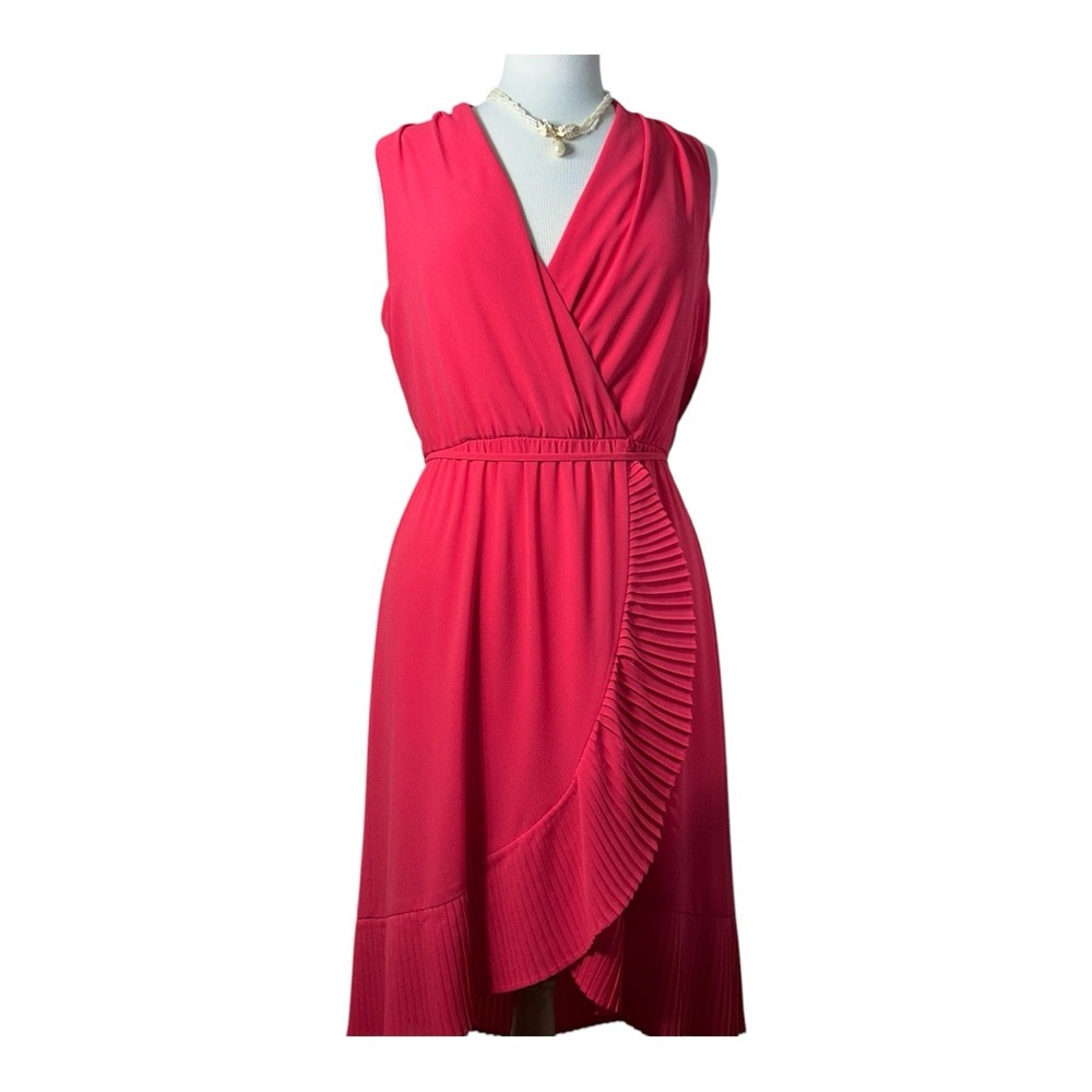 NWT Jessica Howard Orange Asymmetrical Sundress V Neck Hi-Lo Mid Dress‎ Size 8